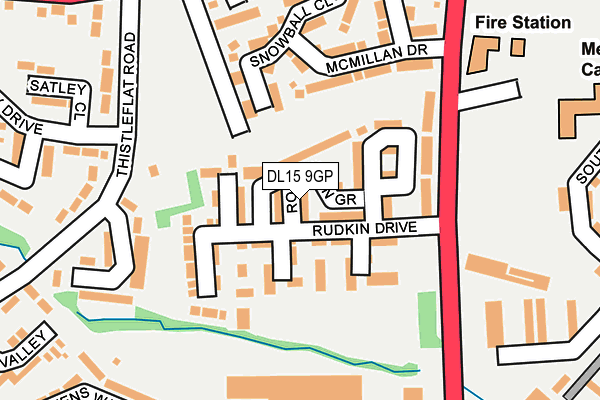 DL15 9GP map - OS OpenMap – Local (Ordnance Survey)