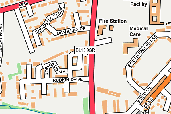 DL15 9GR map - OS OpenMap – Local (Ordnance Survey)