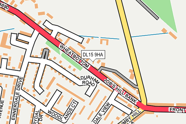 DL15 9HA map - OS OpenMap – Local (Ordnance Survey)