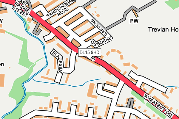 DL15 9HD map - OS OpenMap – Local (Ordnance Survey)
