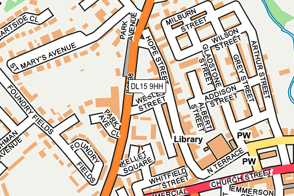 DL15 9HH map - OS OpenMap – Local (Ordnance Survey)