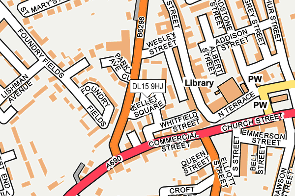 DL15 9HJ map - OS OpenMap – Local (Ordnance Survey)