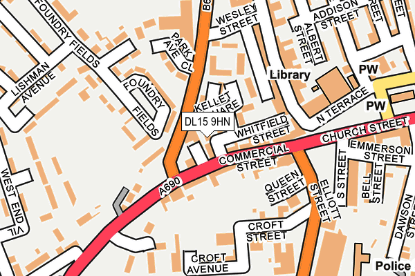 DL15 9HN map - OS OpenMap – Local (Ordnance Survey)
