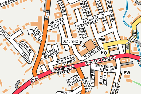 DL15 9HQ map - OS OpenMap – Local (Ordnance Survey)