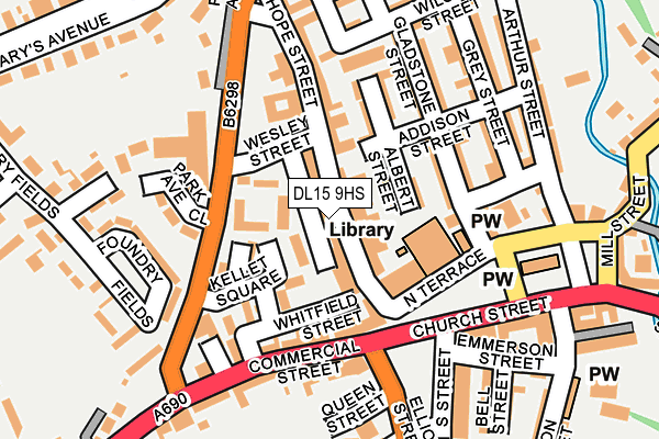 DL15 9HS map - OS OpenMap – Local (Ordnance Survey)
