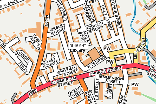 DL15 9HT map - OS OpenMap – Local (Ordnance Survey)