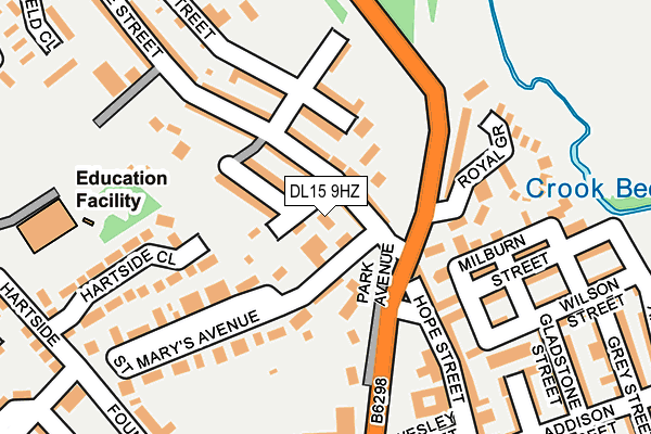 DL15 9HZ map - OS OpenMap – Local (Ordnance Survey)