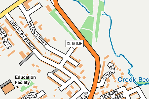 DL15 9JH map - OS OpenMap – Local (Ordnance Survey)