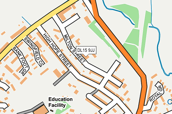 DL15 9JJ map - OS OpenMap – Local (Ordnance Survey)
