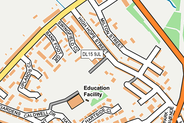 DL15 9JL map - OS OpenMap – Local (Ordnance Survey)