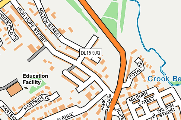 DL15 9JQ map - OS OpenMap – Local (Ordnance Survey)