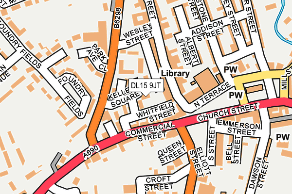 DL15 9JT map - OS OpenMap – Local (Ordnance Survey)