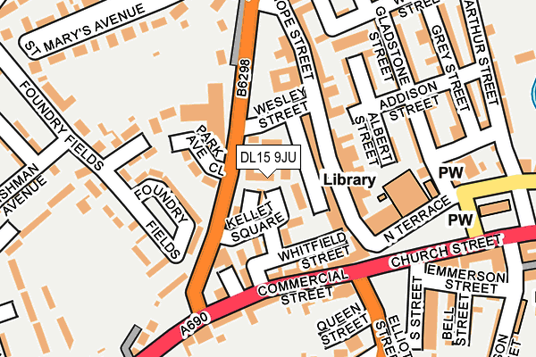 DL15 9JU map - OS OpenMap – Local (Ordnance Survey)