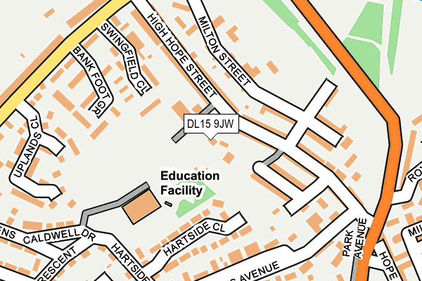 DL15 9JW map - OS OpenMap – Local (Ordnance Survey)