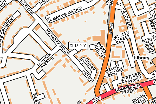 DL15 9JY map - OS OpenMap – Local (Ordnance Survey)