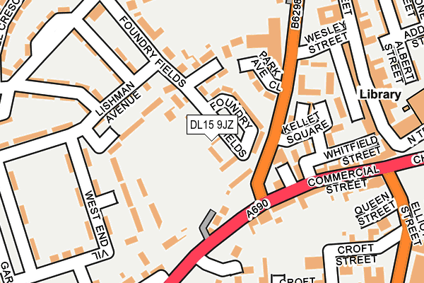 DL15 9JZ map - OS OpenMap – Local (Ordnance Survey)