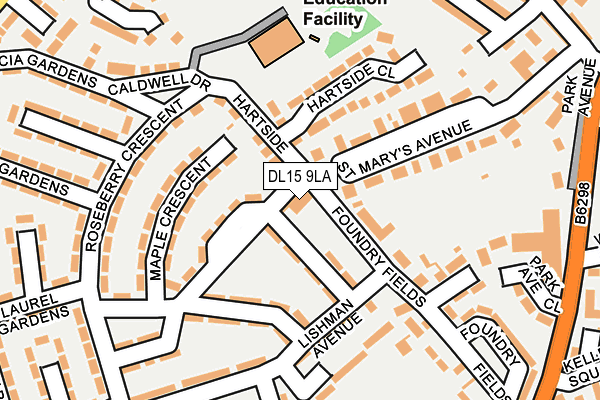 DL15 9LA map - OS OpenMap – Local (Ordnance Survey)