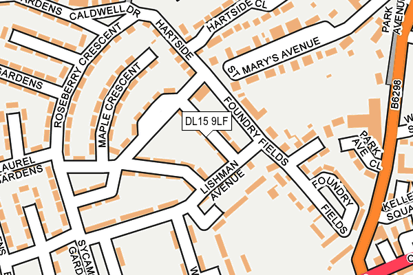 DL15 9LF map - OS OpenMap – Local (Ordnance Survey)