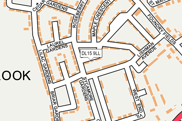 DL15 9LL map - OS OpenMap – Local (Ordnance Survey)
