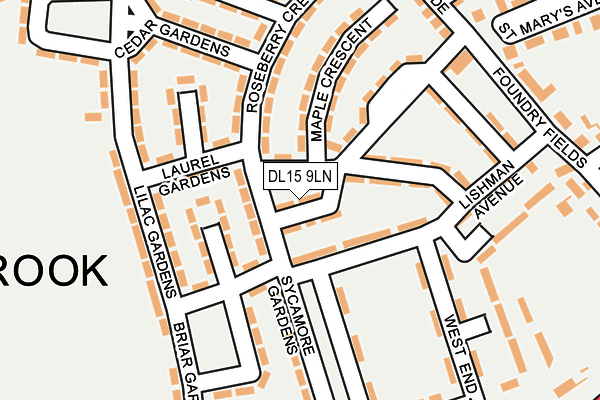 DL15 9LN map - OS OpenMap – Local (Ordnance Survey)