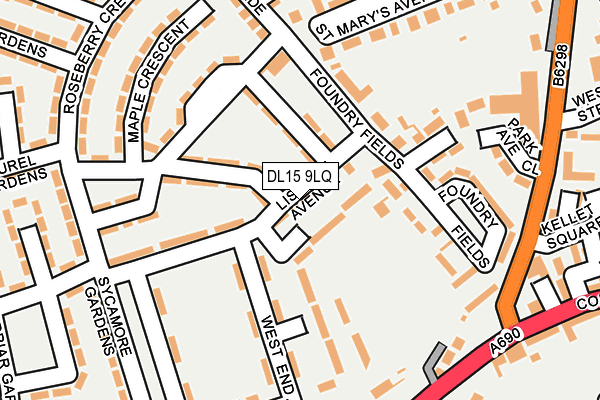 DL15 9LQ map - OS OpenMap – Local (Ordnance Survey)