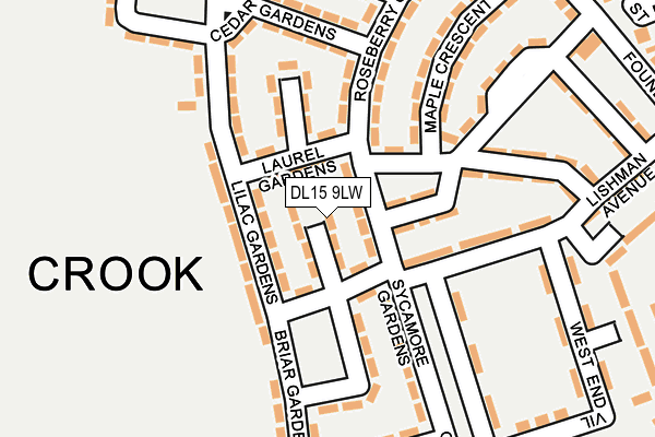 DL15 9LW map - OS OpenMap – Local (Ordnance Survey)