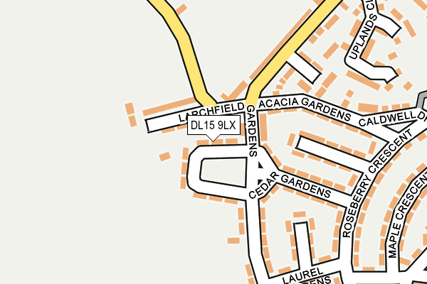 DL15 9LX map - OS OpenMap – Local (Ordnance Survey)