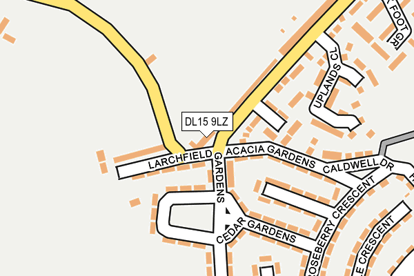 DL15 9LZ map - OS OpenMap – Local (Ordnance Survey)