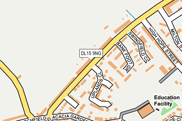 DL15 9NG map - OS OpenMap – Local (Ordnance Survey)