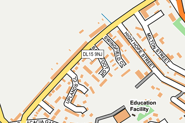 DL15 9NJ map - OS OpenMap – Local (Ordnance Survey)