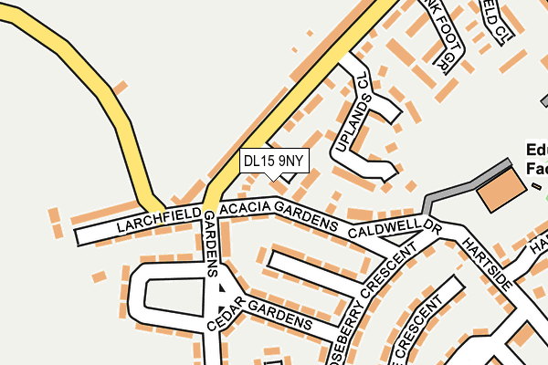 DL15 9NY map - OS OpenMap – Local (Ordnance Survey)