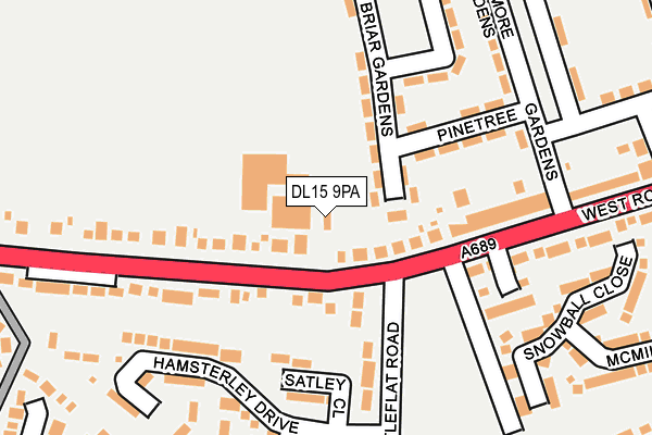 DL15 9PA map - OS OpenMap – Local (Ordnance Survey)