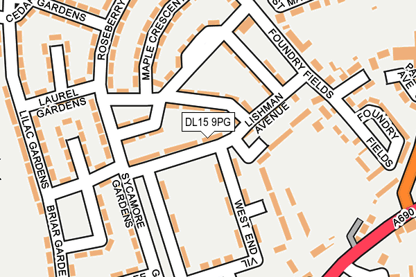 DL15 9PG map - OS OpenMap – Local (Ordnance Survey)