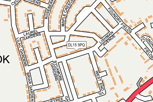 DL15 9PQ map - OS OpenMap – Local (Ordnance Survey)