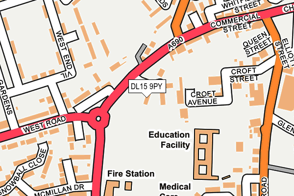 DL15 9PY map - OS OpenMap – Local (Ordnance Survey)