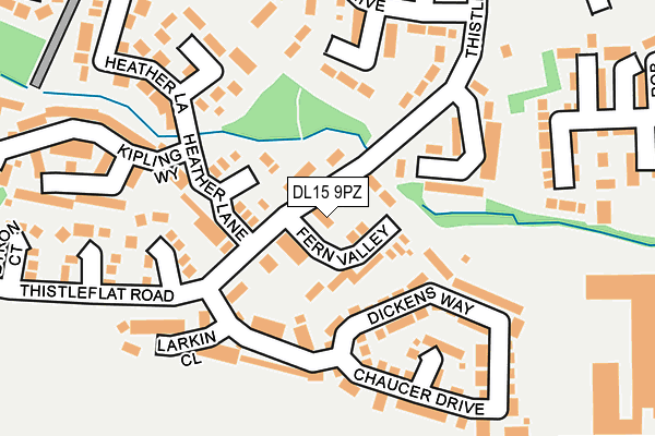 DL15 9PZ map - OS OpenMap – Local (Ordnance Survey)