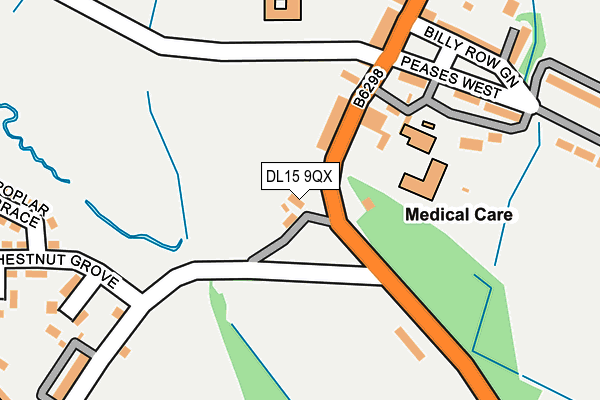 DL15 9QX map - OS OpenMap – Local (Ordnance Survey)