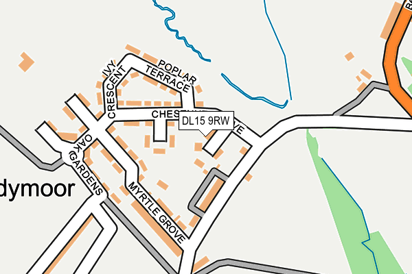 DL15 9RW map - OS OpenMap – Local (Ordnance Survey)