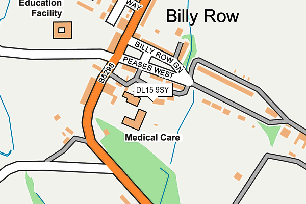 DL15 9SY map - OS OpenMap – Local (Ordnance Survey)