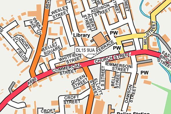 DL15 9UA map - OS OpenMap – Local (Ordnance Survey)