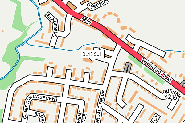 DL15 9UH map - OS OpenMap – Local (Ordnance Survey)