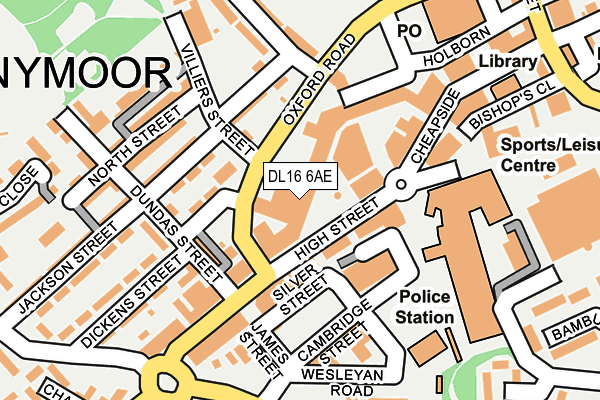 DL16 6AE map - OS OpenMap – Local (Ordnance Survey)