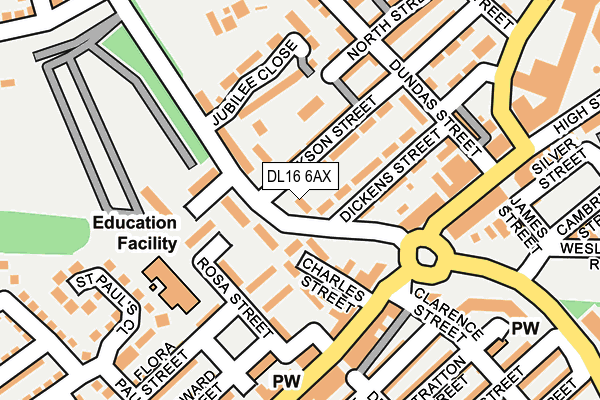 DL16 6AX map - OS OpenMap – Local (Ordnance Survey)