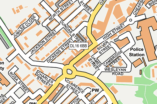 DL16 6BB map - OS OpenMap – Local (Ordnance Survey)