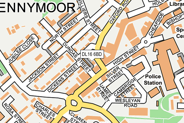 DL16 6BD map - OS OpenMap – Local (Ordnance Survey)