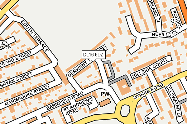 DL16 6DZ map - OS OpenMap – Local (Ordnance Survey)
