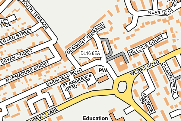 DL16 6EA map - OS OpenMap – Local (Ordnance Survey)