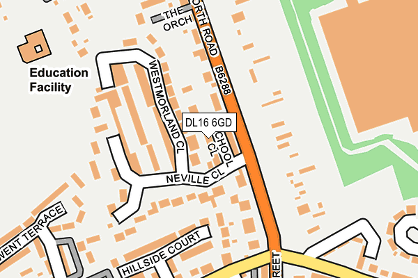 DL16 6GD map - OS OpenMap – Local (Ordnance Survey)