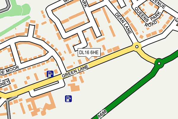 DL16 6HE map - OS OpenMap – Local (Ordnance Survey)