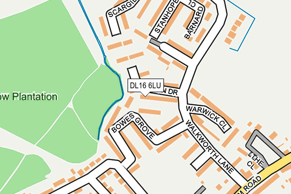 DL16 6LU map - OS OpenMap – Local (Ordnance Survey)